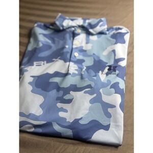 RLX Ralph Lauren Mens Blue Camo Kapalua Golf Polo Shirt Size M